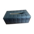 thumbnail image 2 of Contenedor de la caja de pañuelos Contenedor decorativo PU cuero soporte de papel de papel dispensador de tejidos faciales para el dormitorio de automóvil negro, 2 of 8