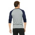 thumbnail image 3 of Men's 3/4 Sleeve Crew Neck Baseball Shirt, Casual Dynamic Cotton Raglan T Shirts, Navy/Light Gray M, 1 Pack, 3 of 7