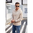 thumbnail image 4 of COOFANDY Men's Casaul Sweatshirt Long Sleeve Drawstring Knit Waffle Solid Hoodies for Men Slim Fit, 4 of 6