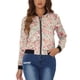 thumbnail image 1 of Chaqueta bomber para mujer Inspire Chic, corte slim, ligera, con cremallera, color beige, 1 of 6