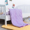 thumbnail image 5 of Ultra Soft Microfiber Down Alternative Toddler Comforter, Lightweight Machine Washable Crib Quilted Blanket, Light Purple, 39" x 47", 5 of 5