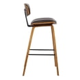 thumbnail image 4 of Hawthorne Collections 28.5" Modern Faux Leather Bar Stool in Walnut/Brown, 4 of 8