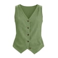 thumbnail image 5 of Summer Cotton and Linen Shirts for Womens Plus Size Casual Short Sleeve V-Neck Cotton Irregular Tops Blouse Save to 65% off!, 5 of 8