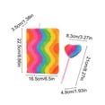 thumbnail image 2 of Bcylexb Colorful Plush Fuzzy Notebook For Students, Soft Fur Fluffy Journal with Cute Rainbow Grid & Lollipop Patterns A5 Kawaii Stationery Diary for Classroom Supplies, 2 of 6