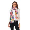 thumbnail image 2 of FORMRS Womens Scarf Winter Soft Long Big Warm Shawls Wrap Tassel Scarves, White Colorful Circles, 2 of 9
