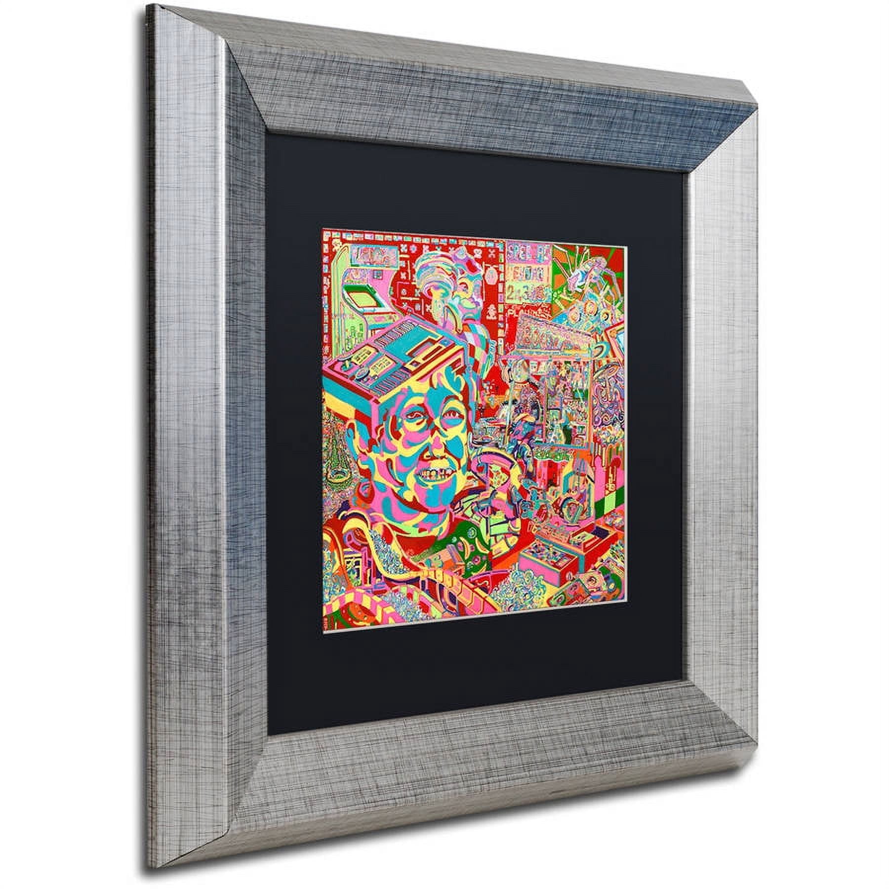 Trademark Fine Art "The Gamer Kid" Canvas Art by Josh Byer, Black Matte, Silver Frame
