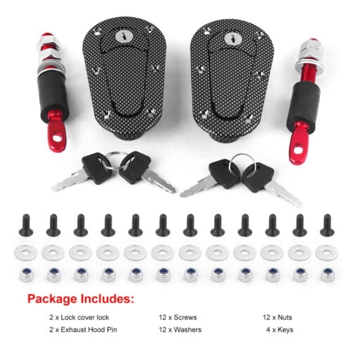 Universal Racing Car Flush Mount Quick Release Hood Latch Pin Key Locking Kit