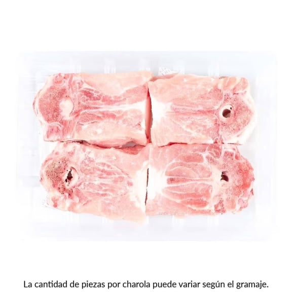 Espinazo de cerdo por kg  peso aprox por charola 800 a 900 g