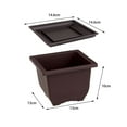 thumbnail image 7 of Training Pots with Tray flower pots Durable Bonsai Training Pots Plant Container Portable Outside for Office Home Living Room Ornament Square Deep S, 7 of 7