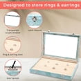 thumbnail image 4 of Shop LC Blue Marble Pattern Leatherette Tarnish 150 Slot Lining Earring Ring Box with 2 Latch Clasp Trinket Jewelry Organizer Storage Gifts Case Cabinet, 4 of 9