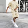 thumbnail image 2 of Clossjun Mens Short Sets 2 Piece Outfits - Casual Summer Short Sleeve Sweatsuits Sets for Men with Cargo Pocket, 2 of 5