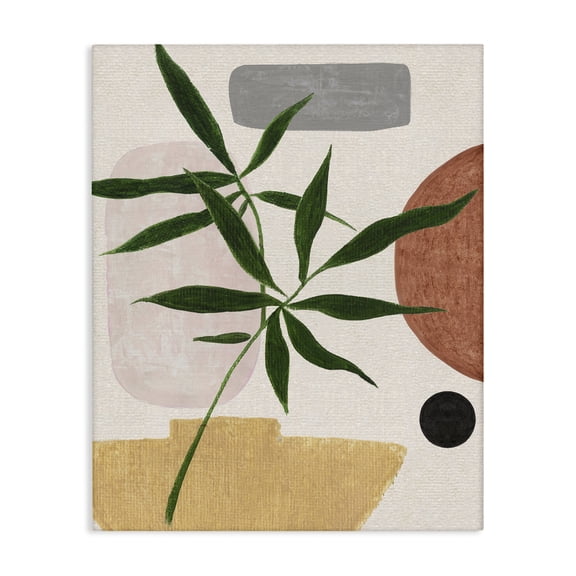 Stupell Industries Mid-Century House Plant & Abstract Shapes Canvas Art, 30 x 40, by Janet Tava