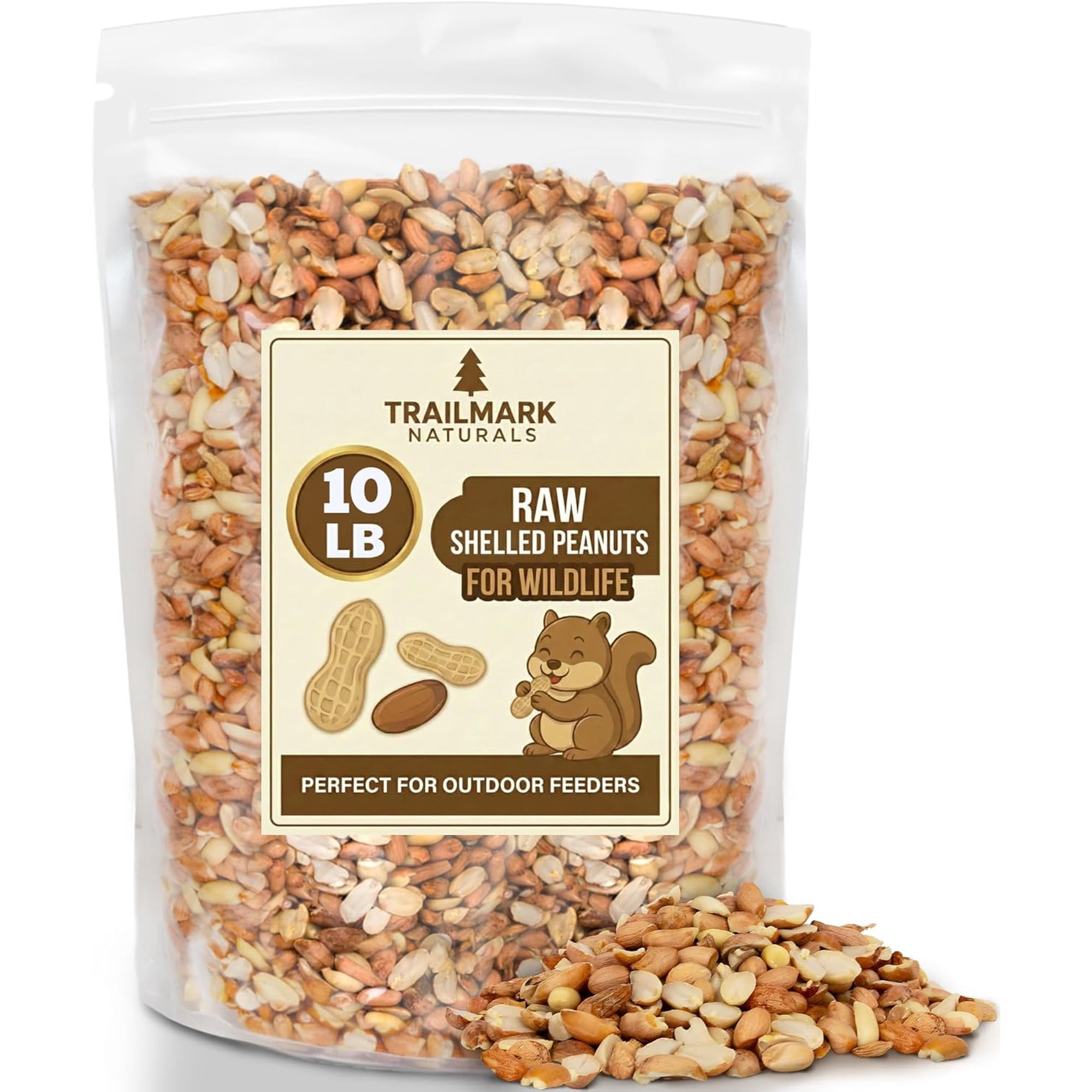 Trailmark Naturals 10 LB Shelled Raw Peanuts, Squirrel and Bird Food