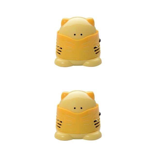 Injueey Mini teclado eléctrico al vacío para escritorio de gato, colector de polvo de papel, recogedor más rápido, organizador de taladro Amarillo 2piezas