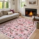 thumbnail image 1 of Alfombra Lahome, lavable con insectos, 180 x 270 cm, para salón, color rosa, 1 of 7