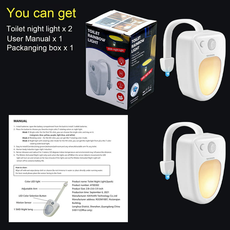 Motion Activated Light Sensitive LED Nightlight Bowl Toilet Light - China Toilet  Light, Bowl Light