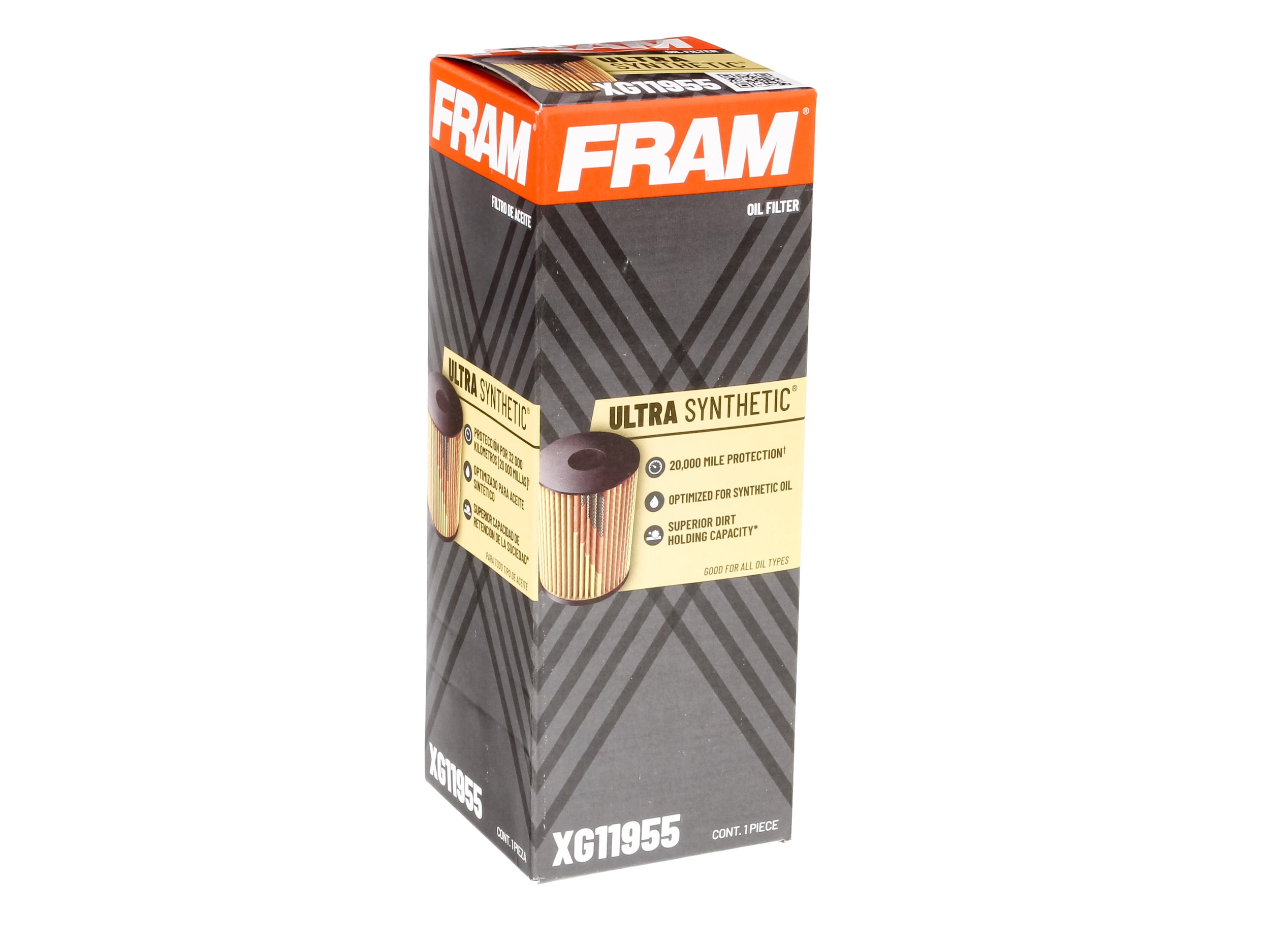 FRAM Ultra Synthetic Oil Filter, XG11955, 20K mile Replacement Filter for Select Vehicles