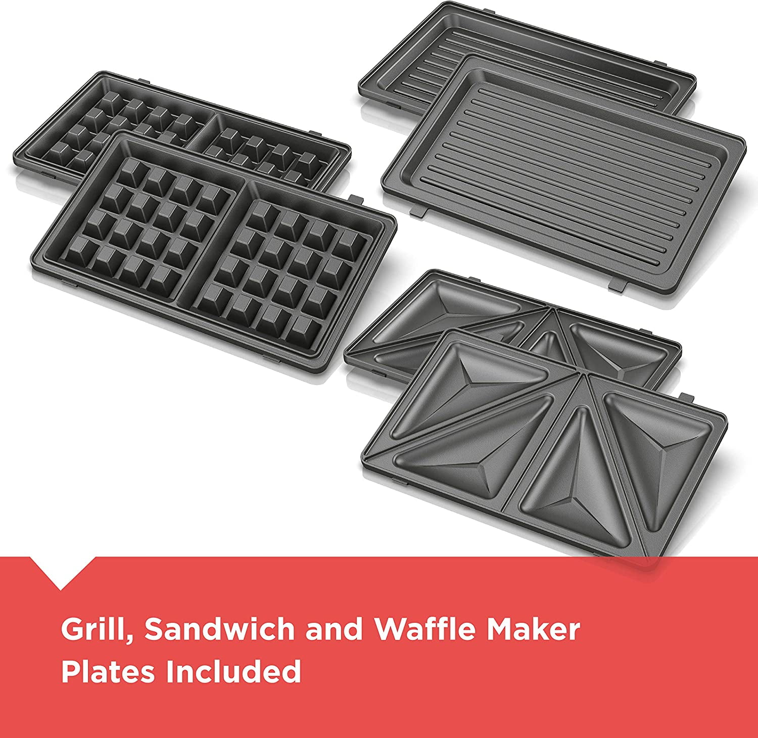 3-in-1 Waffle Grill Sandwich Maker & 3-Cup Rice Cooker Set with Steamer