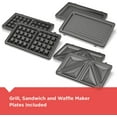 thumbnail image 3 of Waffle Iron Morning Station with Interchangeable Plates for Waffles, Grills, and Sandwiches, 3 of 6