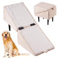 thumbnail image 2 of Split Ottoman Dog Ramp, 2-in-1 Folding Dog Ramp, Foldable Non-Slip Dog Ottoman Ramp for Small Medium Injured and Older Dogs and Cats, Portable Cat Dogs Pet Stairs for Bed and Sofa, 2 of 7