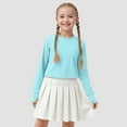 thumbnail image 2 of Yindaity Kids Long Sleeve Shirts for Girls Girls' Long Sleeve Tees Cotton Tagless Crew Neck Soft Cotton T Shirts(Blue,11-12 Years), 2 of 7