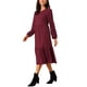 thumbnail image 4 of VESTIDOS DE OTOÑO PARA MUJER INSPIRE CHIC, CON MANGAS LARGAS, CUELLO REDONDO, TIERED, CASUAL, DE PUNTO, EN LÍNEA A, MIDI, CON BOLSILLOS, S BURDEOS, 4 of 6