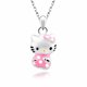 thumbnail image 1 of Collar de Hello Kitty Kawaii, caja de regalo, collar de Anime Sanrio, lindo gato Kt, cadena de clavícula de plata, ajustable, regalo de cumpleaños para mujer, 1 of 4