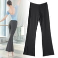 thumbnail image 4 of Pantalones ajustados de cintura baja y elásticos para mujer (talla XL) Leggings deportivos negros con campana, 4 of 8