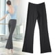 thumbnail image 4 of Pantalones negros con cintura baja y fondo acampanado para mujer, mallas deportivas ajustadas, pantalones elásticos (M), 4 of 8