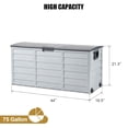 thumbnail image 2 of 75 Gallon Outdoor Storage Box, Lockable Plastic Storage Containers with Lid, Patio Deck Box Furniture for Garden, Yard, Pool, Balcony, Patio Black, 2 of 5