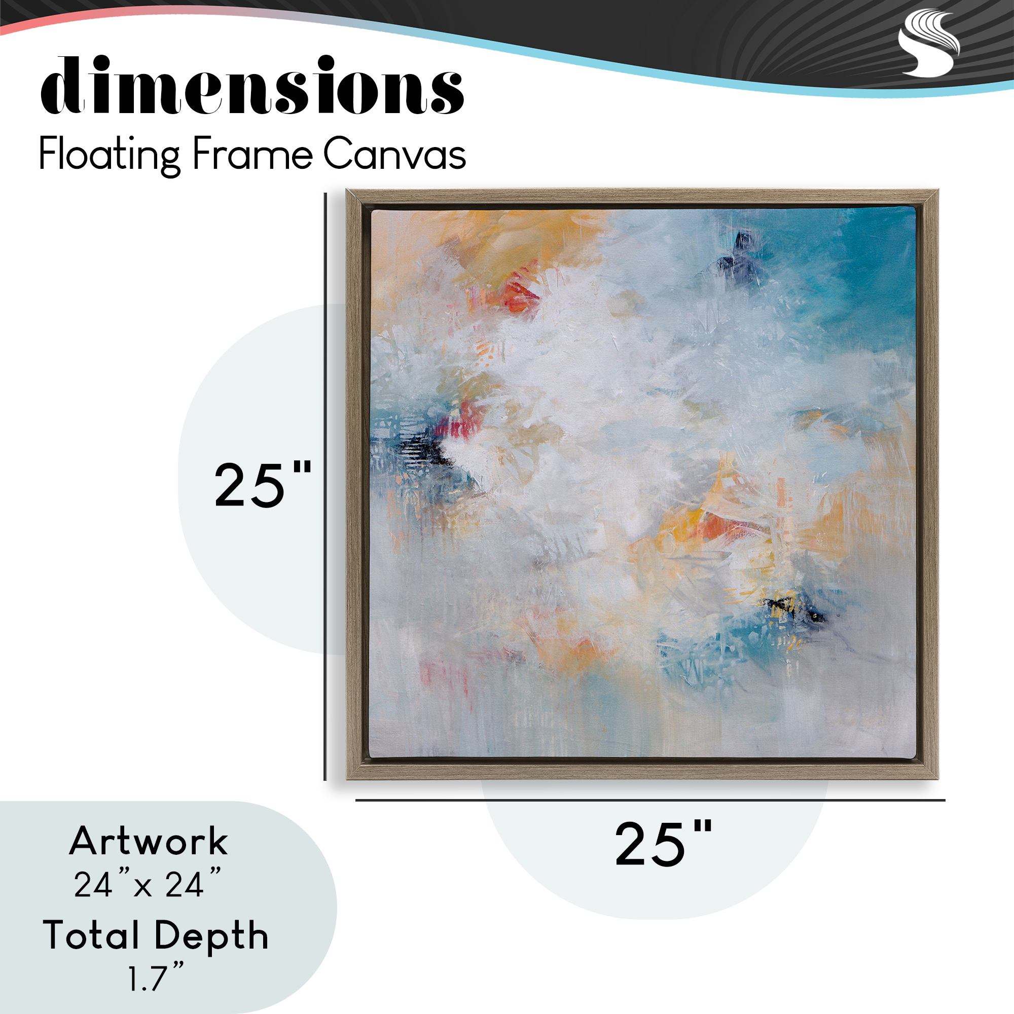 Veiled Dance Abstraction Brown Framed Floater Canvas Wall Art, design by Karen Hale