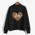 thumbnail image 3 of Gibobby Sudadera Mujer Moda Sudadera con capucha informal de otoño e invierno para mujer, suéter de manga larga con cuello redondo estampado (Negro, XXL), 3 of 4