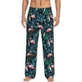 thumbnail image 2 of Goofa Flamingos And Birds Printed Soft Pajama Pants for Men, Wide Leg Comfy Casual Lounge Yoga Pants-X-Large, 2 of 9