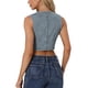 thumbnail image 3 of CHALECO SIN MANGAS DE DENIM GRIS AZUL PARA MUJERES INSPIRE CHIC CON BOTONES Y ESCOTE EN FORMA DE U, 3 of 6