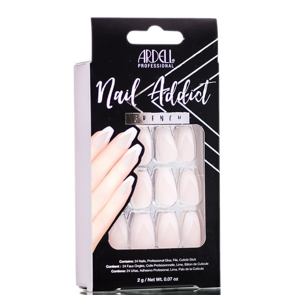 Modern French , Ardell Nail Addict French Artificial Nail Set , Hair Scalp Skin Body - Pack of 2 w/ SLEEK Teasing Comb