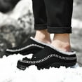 thumbnail image 6 of Men's Warm House Slippers Cozy Moccassin Slippers for Men Non-Slip House Shoes Comfy Bedroom Suede Slippers with Rubber Sole Indoor Outdoor, 6 of 14
