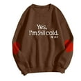 thumbnail image 4 of HongQid Sweatshirts for Women Crewneck Long Sleeve Loose Fit Tops Fall Winter Fashion, 4 of 5