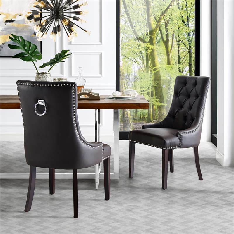 Posh Living Jose Faux Leather Dining Chair In Espresso Set Of 2 Com - Tufted Faux Leather Dining Chairs Posh Living Jose Faux Leather Dining Chair In Espresso Set Of 2 Com - Tufted Faux Leather Dining Chairs