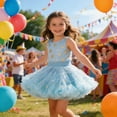 thumbnail image 2 of Byoo Toddler Girls' Star Print Tutu Dress Sleeveless Ruffled Tulle Graphic Party Dress Relaxed Fit Dressed for Kids, 2 of 7