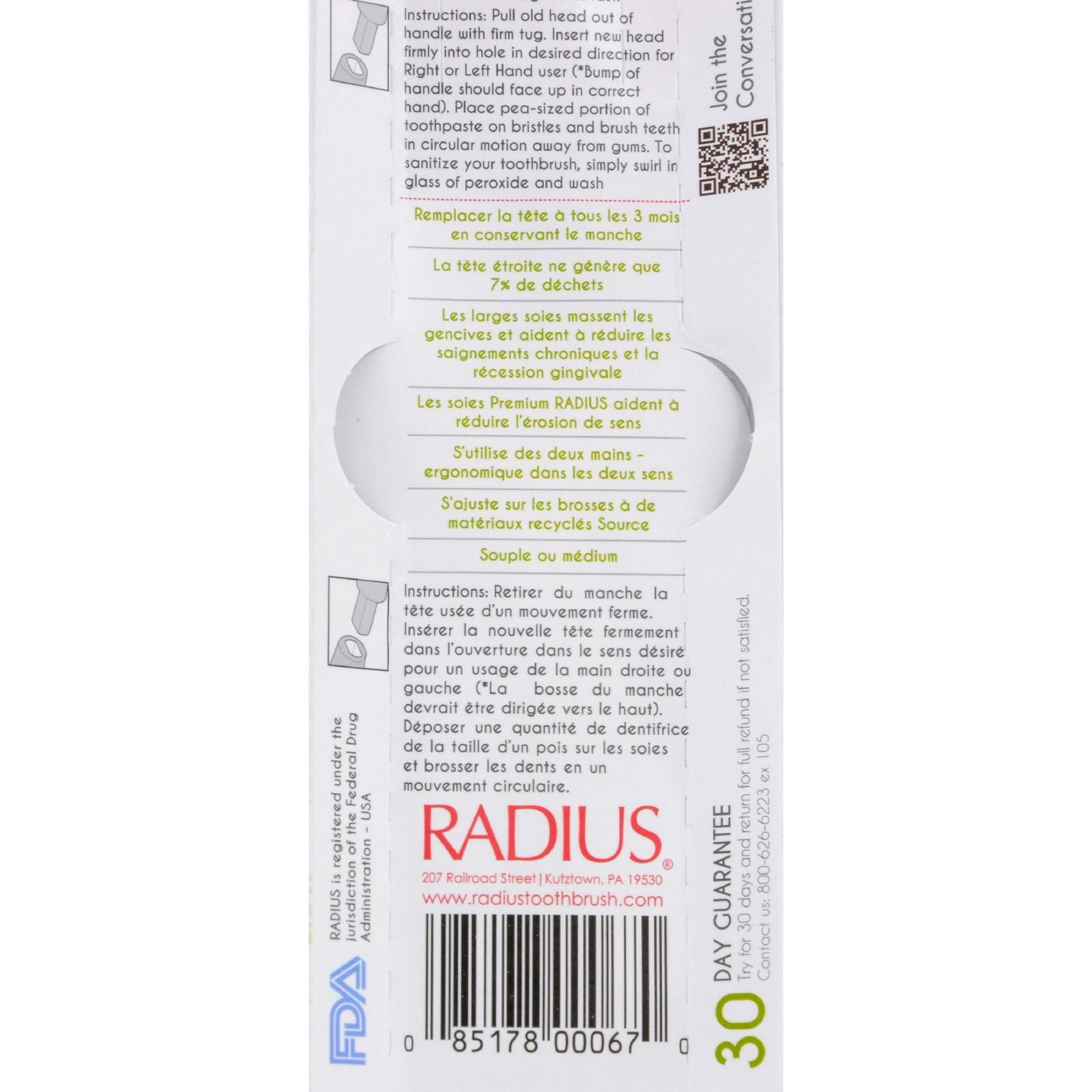 RADIUS Toothbrush Replacement Heads for Source Brush, Big Brush, and Tour Brush Soft 2-Count Improve Gum Health & Reduce Gum Issues - Pack of 3
