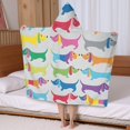 thumbnail image 5 of Colorful Funny Dachshund Hooded Bath Towel，50"x30" for Ages 3 To 12 Kids, Quick Dry Lightweight Soft Microfiber Hood Beach Towel Cover Up for Kids, 5 of 7