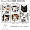thumbnail image 2 of 3pcs/Set Cat Rub on Transfers for Furniture and Crafts 6x12 Inch Peeking Cat Furniture Transfer Sticker Furniture Decals Decor Transfer Stickers Rub on Decals for Furniture, 2 of 9