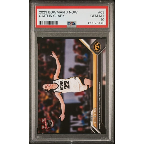 Graded 2023 Topps Bowman U Now Caitlin Clark #63 Rookie RC Basketball Card PSA 10 Gem Mint
