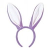 Beistle Purple Easter Bunny Ears Plush Headband, One Size, Lavender/White