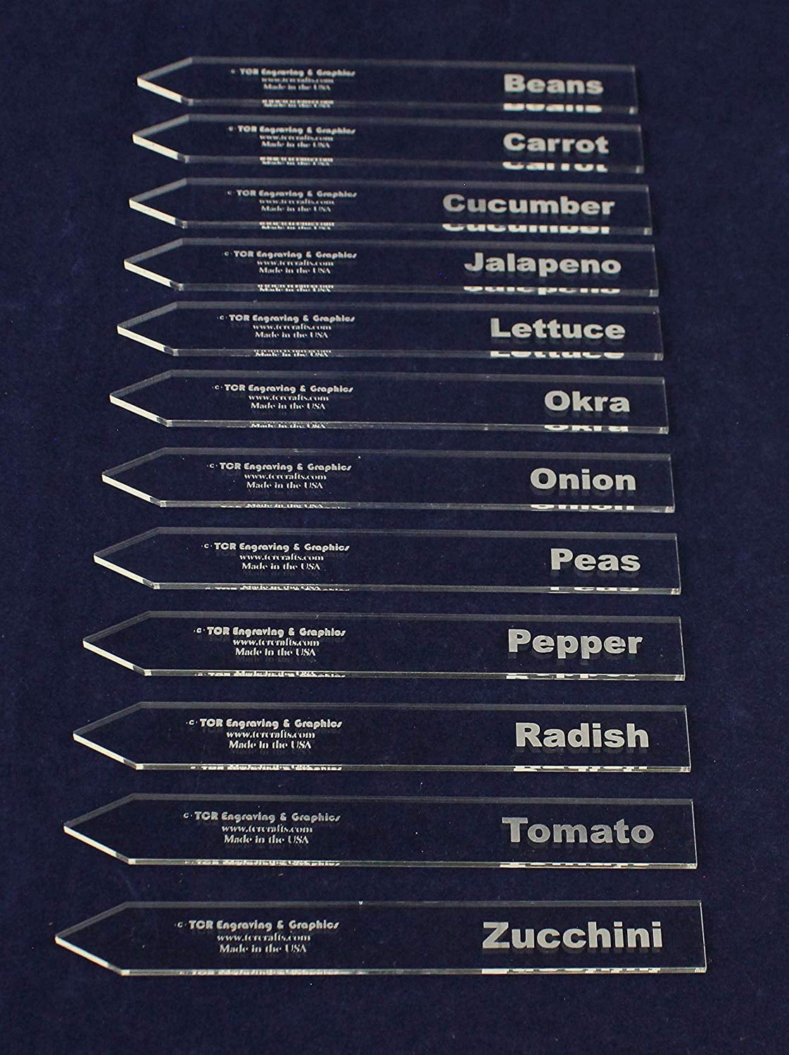 TCR Crafts Acrylic Plant Markers 1/8" Clear Acrylic- 12 Pack Vegetables