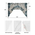 thumbnail image 6 of Boho Flower Blue Gray Kitchen Swag Valances for Windows, Retro National Floral Textured Swag Valances Curtains for Living Room, Rod Pocket Window Treatments for Bathroom, Bedroom, Cafe, 56"x36", 6 of 6