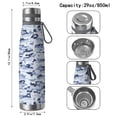 thumbnail image 3 of Camouflage 29oz Stainless Steel Insulated Thermos with Tea Filter, 360° Printed Travel Bottle, Leakproof BPA-Free Flask with Anti-Slip Base, 304 Inner & 201 Outer, Vacuum Cup, 3 of 6