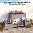 thumbnail image 4 of Outsunny Wooden Raised Garden Bed with 2 Foldable Side Pots, Storage Shelf, 4 of 10