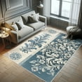 thumbnail image 5 of Ambesonne Bohemian Decorative Rug Carpet, Grunge Floral Oriental Art, 2' 5" x 5', Slate Blue Pale Tan, 5 of 5