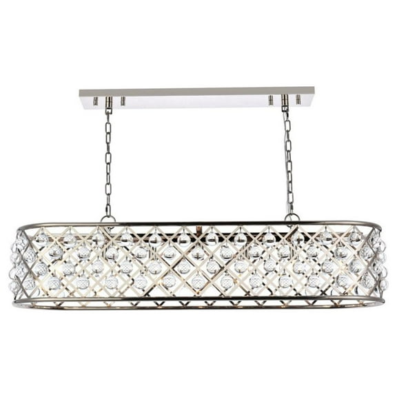 1215 Madison Collection Pendant Lamp L:50in W:13in H:15in Lt:7 Polished Nickel Finish Royal Cut Crystal (Clear)